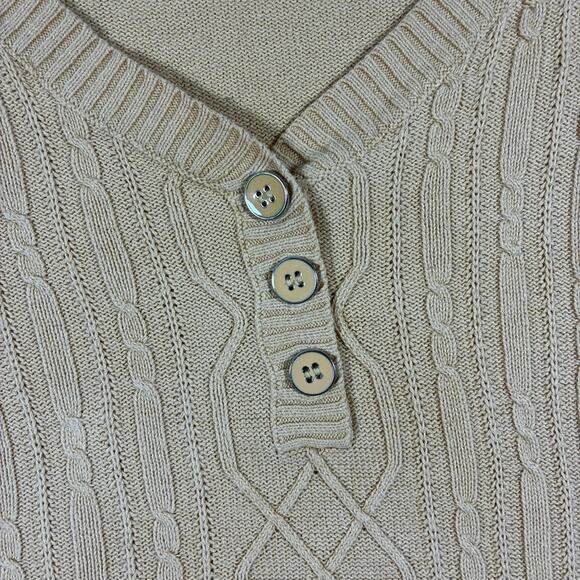 Vintage Butter Yellow Cable Knit Sweater Womens 2X Cotton Eclectic Grandpa Y2K - Picture 8 of 14